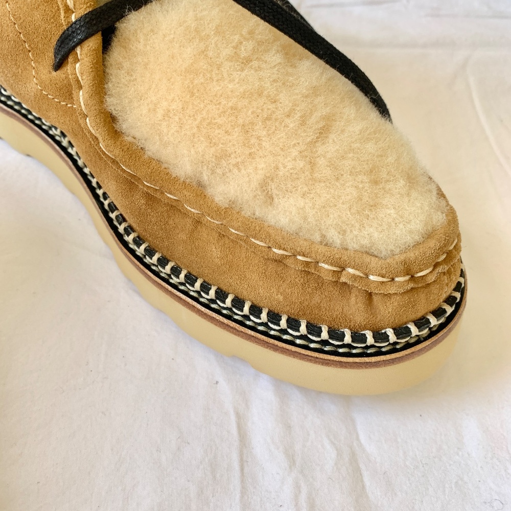 Freda Salvador Winnie Moccasin Boots Hazel Suede With Shearling 8.5 - Picture 5 of 13